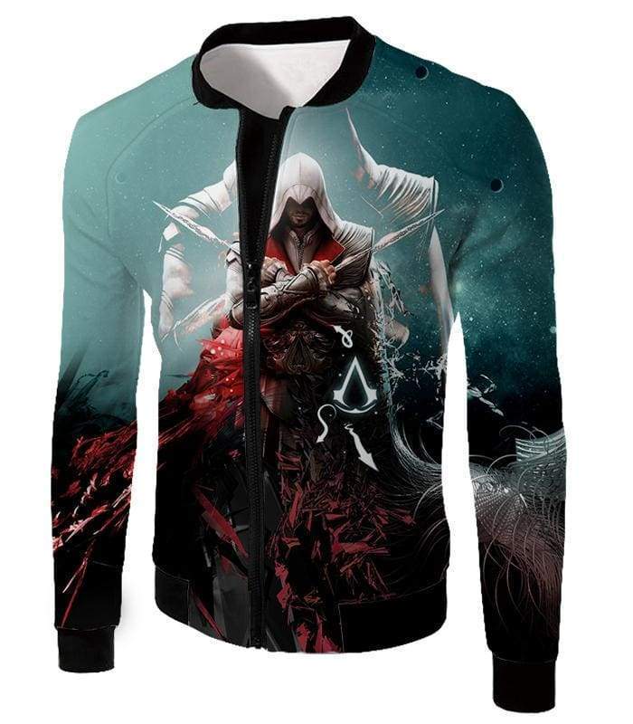 OtakuForm-OP Sweatshirt Jacket / XXS Ezio Auditore the Ultimate Assassin Cool Graphic Action Sweatshirt