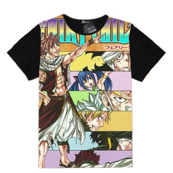 Anime Merchandise T-Shirt M Fairy Tail Shirt  - Character Panels T-Shirt