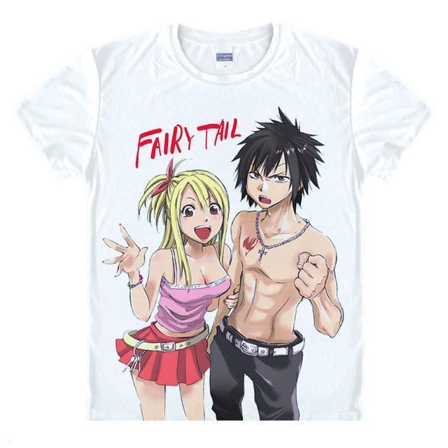 Anime Merchandise T-Shirt M Fairy Tail Shirt  - Lucy & Gray T-Shirt
