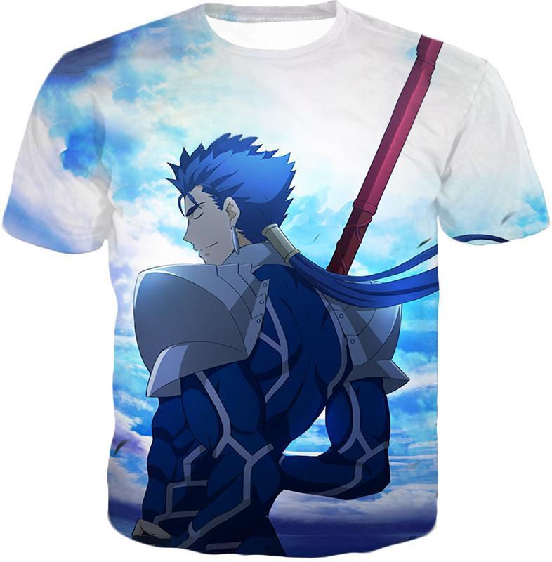 OtakuForm-OF Zip Up Hoodie T-Shirt / XXS Fate Stay Night Fate Stay Night Lancer Blue Spearman of the Wind Cool Zip Up Hoodie