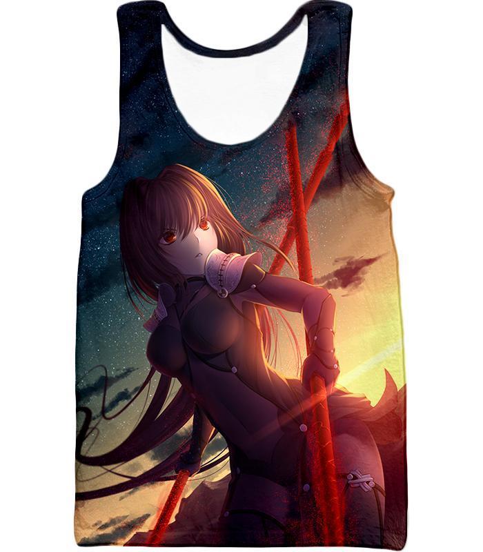 Fate Stay Night Powerful Rider Scathach Action T-Shirt FSN060