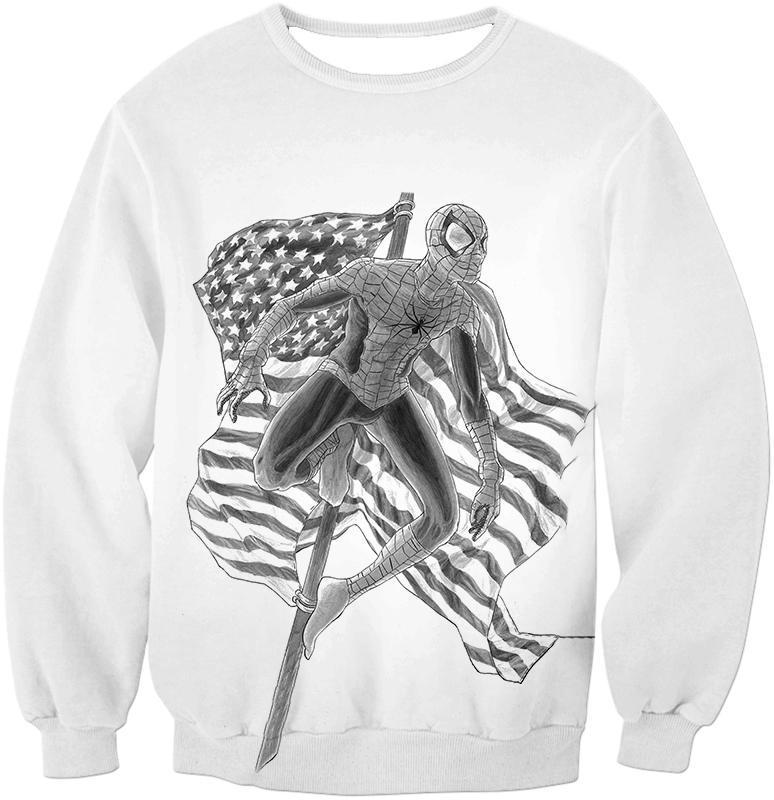 OtakuForm-OP Hoodie Sweatshirt / XXS Favourite American Hero Spiderman Sketch White Hoodie
