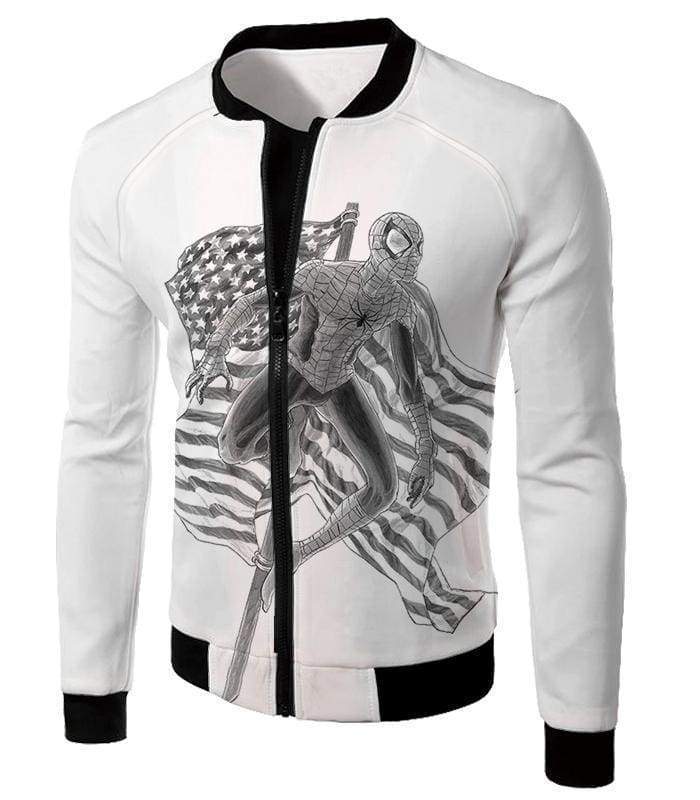 OtakuForm-OP Sweatshirt Jacket / XXS Favourite American Hero Spiderman Sketch White Sweatshirt