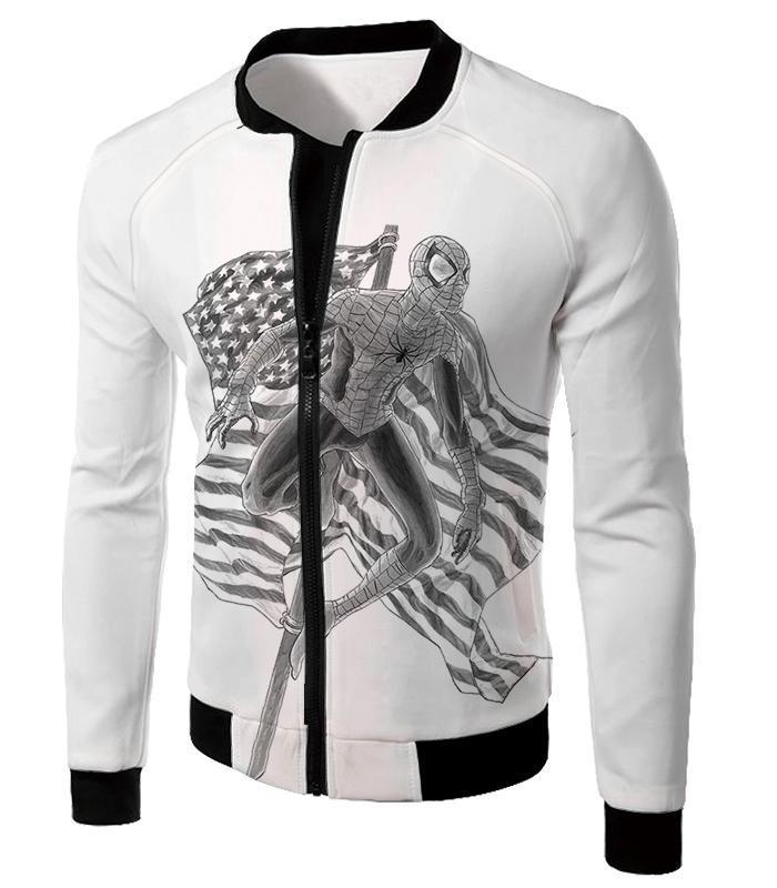 OtakuForm-OP T-Shirt Jacket / XXS Favourite American Hero Spiderman Sketch White T-Shirt