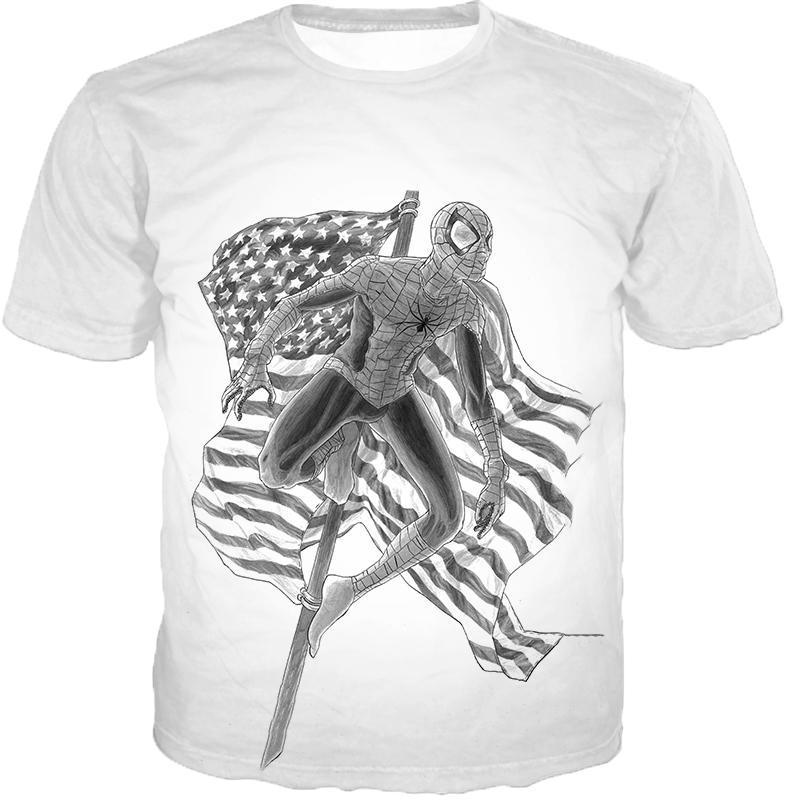 OtakuForm-OP Zip Up Hoodie T-Shirt / XXS Favourite American Hero Spiderman Sketch White Zip Up Hoodie
