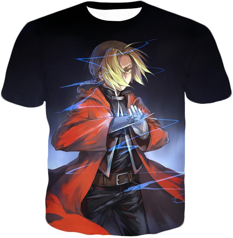 OtakuForm-OP T-Shirt T-Shirt / XXS Full Metal Alchemist T-Shirt - Fullmetal Alchemist Edward Elrich Best State Black T-Shirt