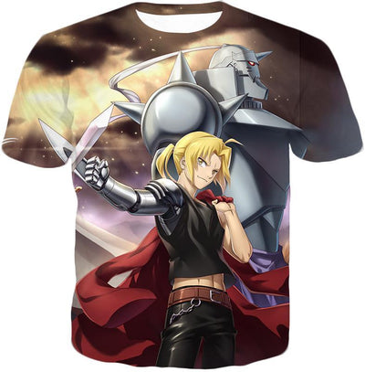 OtakuForm-OP T-Shirt T-Shirt / XXS Fullmetal Alchemist Alchemy Brothers Edward x Alphonse Action T-Shirt
