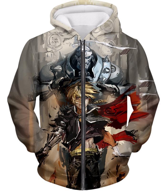 OtakuForm-OP T-Shirt Zip Up Hoodie / XXS Fullmetal Alchemist Amazing Elrich Brothers Edward x Alphonse Awesome Anime Art T-Shirt