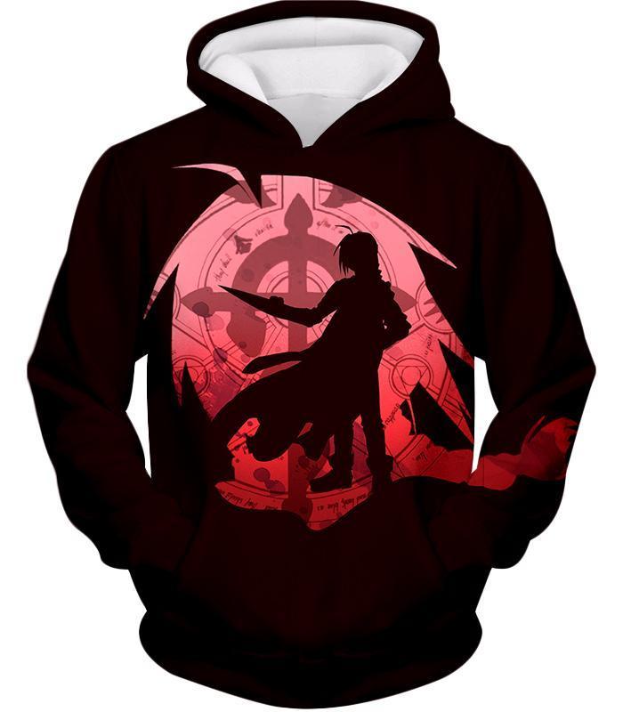 OtakuForm-OP Sweatshirt Hoodie / XXS Fullmetal Alchemist Amazing Fullmetal Alchemist Anime Edward Elrich Promo Maroon Sweatshirt