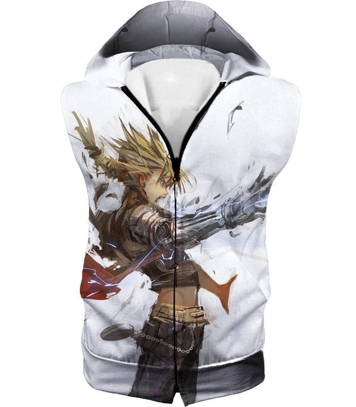 OtakuForm-OP T-Shirt Hooded Tank Top / XXS Fullmetal Alchemist Art Edward Elrich Action Pose Cool White T-Shirt