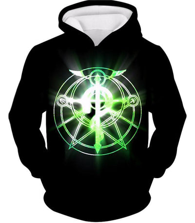 OtakuForm-OP Hoodie Hoodie / XXS Fullmetal Alchemist Awesome Fullmetal Alchemist Alchemy Circle Symbol Black Anime Hoodie