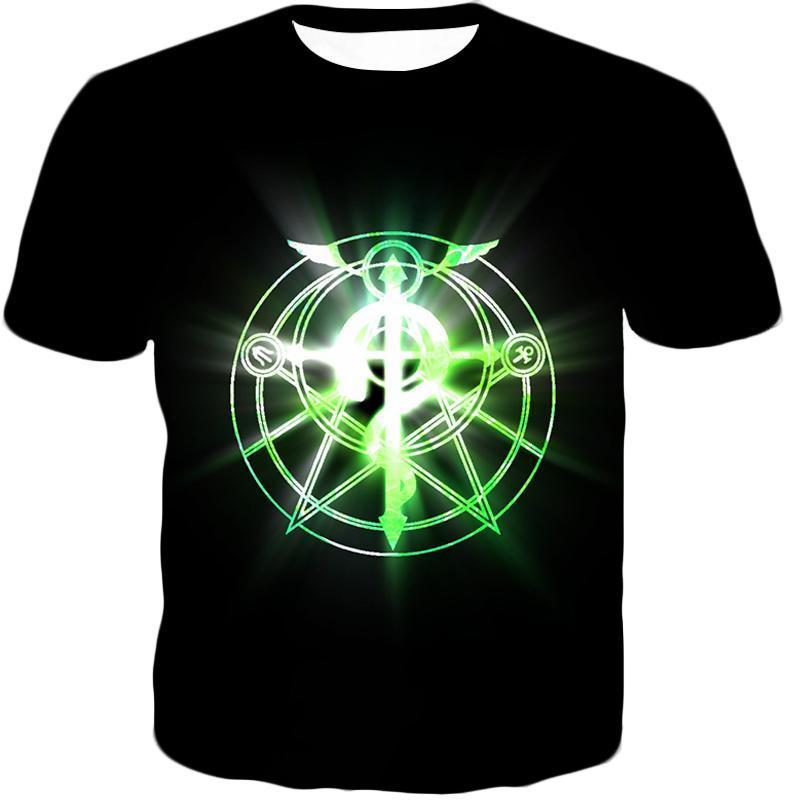 OtakuForm-OP T-Shirt T-Shirt / XXS Fullmetal Alchemist Awesome Fullmetal Alchemist Alchemy Circle Symbol Black Anime T-Shirt