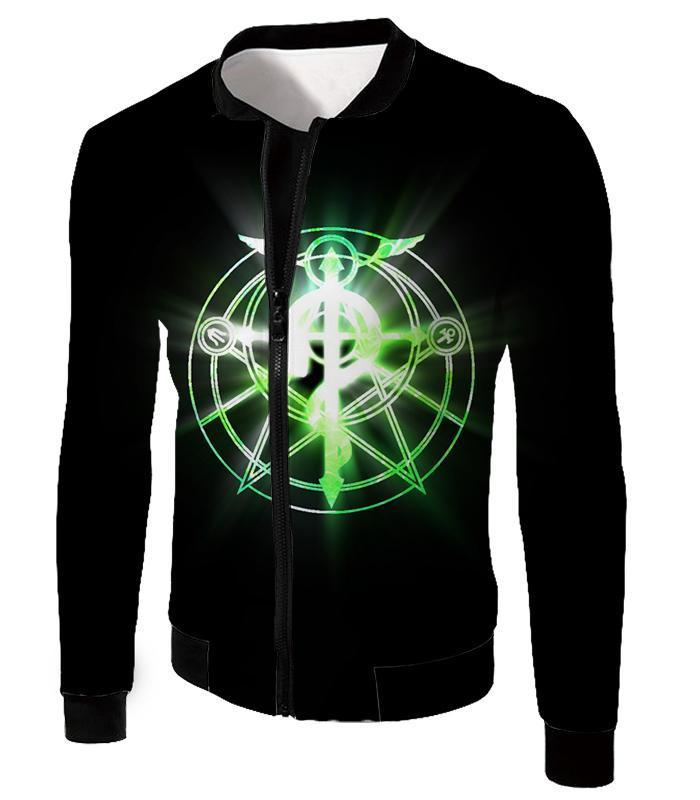 OtakuForm-OP T-Shirt Jacket / XXS Fullmetal Alchemist Awesome Fullmetal Alchemist Alchemy Circle Symbol Black Anime T-Shirt