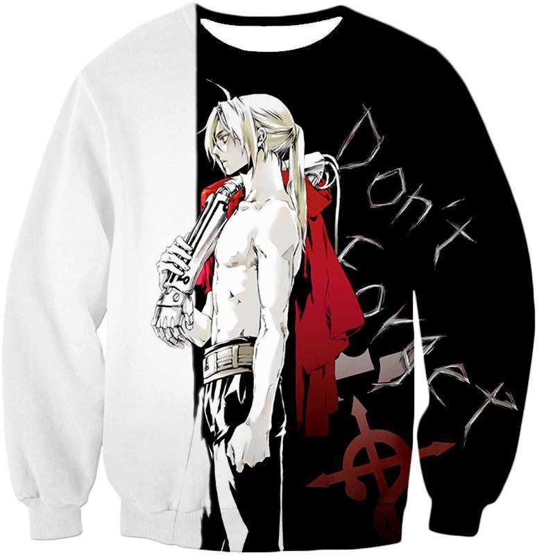 OtakuForm-OP Hoodie Sweatshirt / XXS Fullmetal Alchemist Cool Alchemist Edward Elrich Amazing Black and White Anime Hoodie