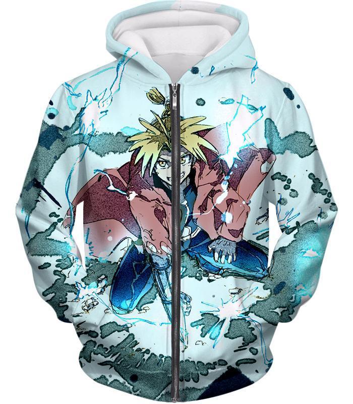 OtakuForm-OP Sweatshirt Zip Up Hoodie / XXS Fullmetal Alchemist Edward Elrich Ultimate Anime Action Cool Graphic Sweatshirt