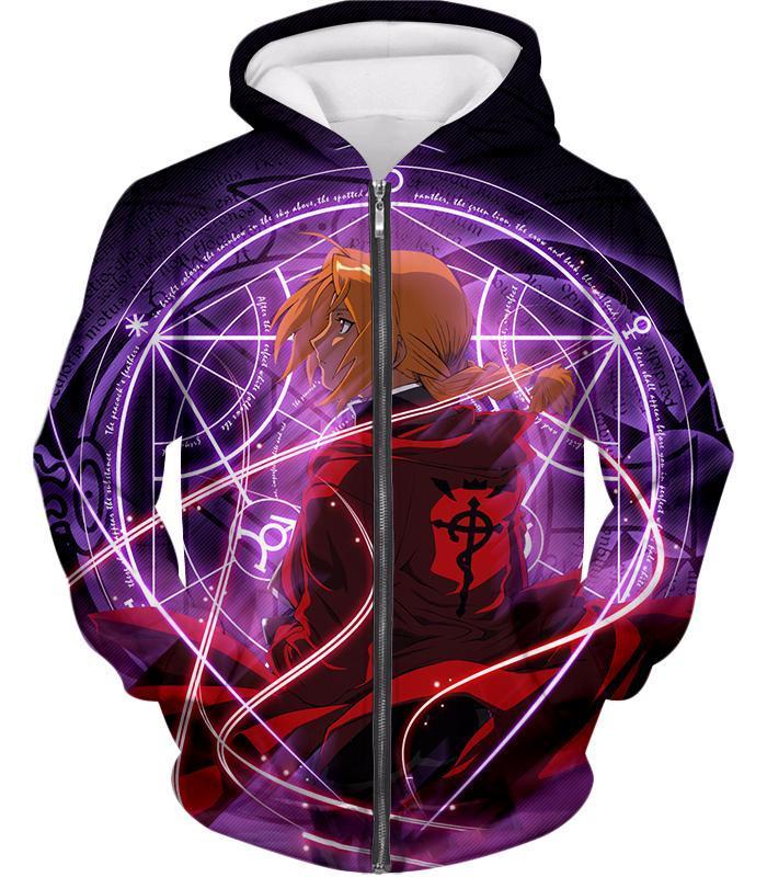 OtakuForm-OP T-Shirt Zip Up Hoodie / XXS Fullmetal Alchemist Fullmetal Alchemist Edward Elrich Anime Alchemy Action T-Shirt