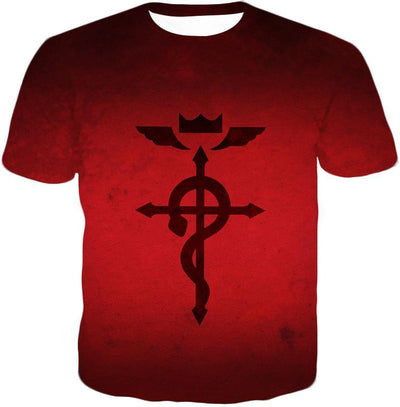 OtakuForm-OP T-Shirt T-Shirt / XXS Fullmetal Alchemist Mystical Alchemical Symbol Flamel Awesome Red T-Shirt