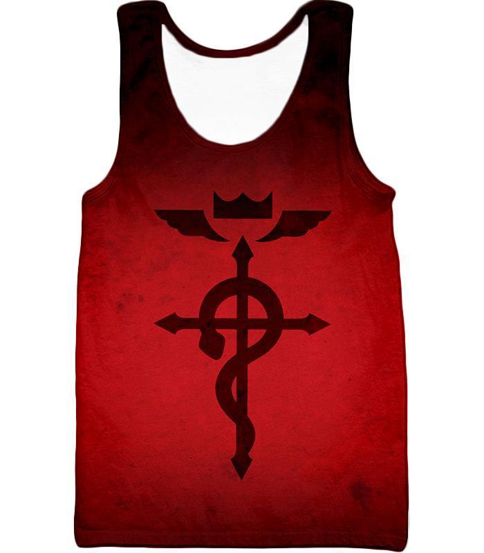 OtakuForm-OP Zip Up Hoodie Tank Top / XXS Fullmetal Alchemist Mystical Alchemical Symbol Flamel Awesome Red Zip Up Hoodie