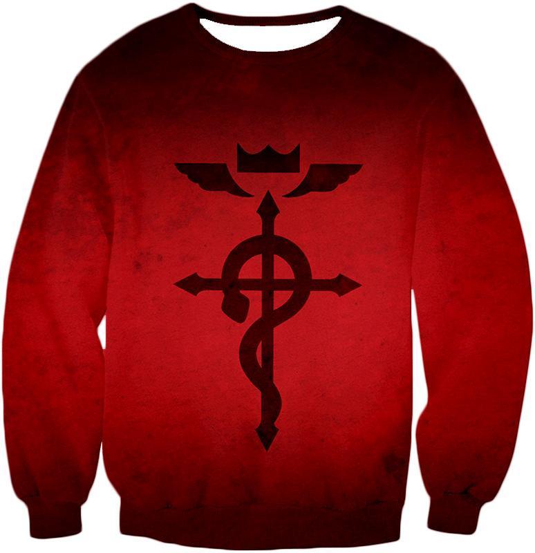 OtakuForm-OP Zip Up Hoodie Sweatshirt / XXS Fullmetal Alchemist Mystical Alchemical Symbol Flamel Awesome Red Zip Up Hoodie