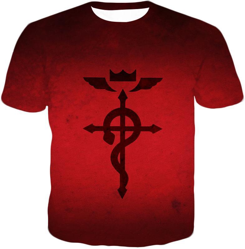 OtakuForm-OP Zip Up Hoodie T-Shirt / XXS Fullmetal Alchemist Mystical Alchemical Symbol Flamel Awesome Red Zip Up Hoodie