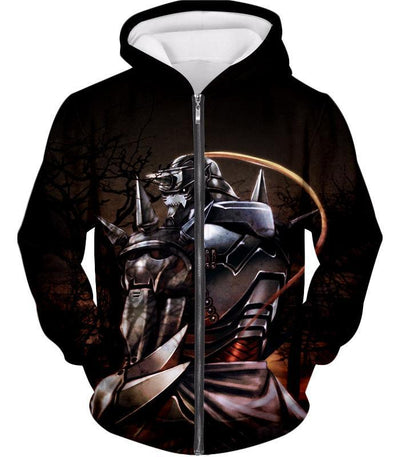 OtakuForm-OP T-Shirt Zip Up Hoodie / XXS Fullmetal Alchemist Trapped in an Armour Cool Hero Alphonse Elrich Graphic T-Shirt