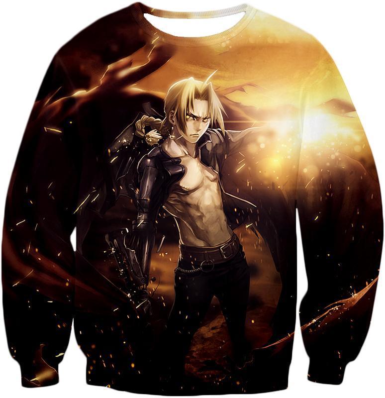 OtakuForm-OP T-Shirt Sweatshirt / XXS Fullmetal Alchemist Ultimate Anime Hero Edward Elrich Handsome Tall Pose Cool Graphic T-Shirt