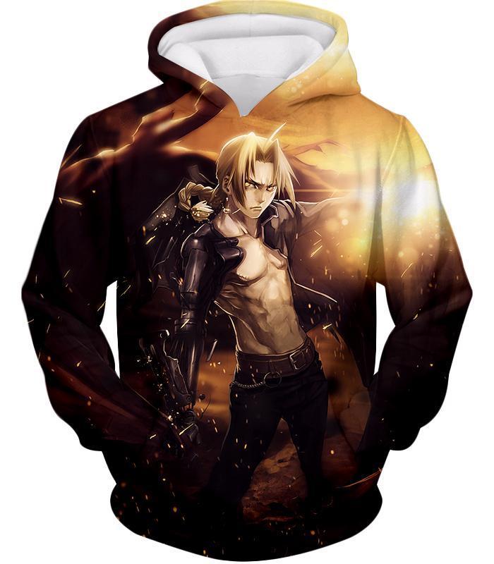 OtakuForm-OP T-Shirt Hoodie / XXS Fullmetal Alchemist Ultimate Anime Hero Edward Elrich Handsome Tall Pose Cool Graphic T-Shirt