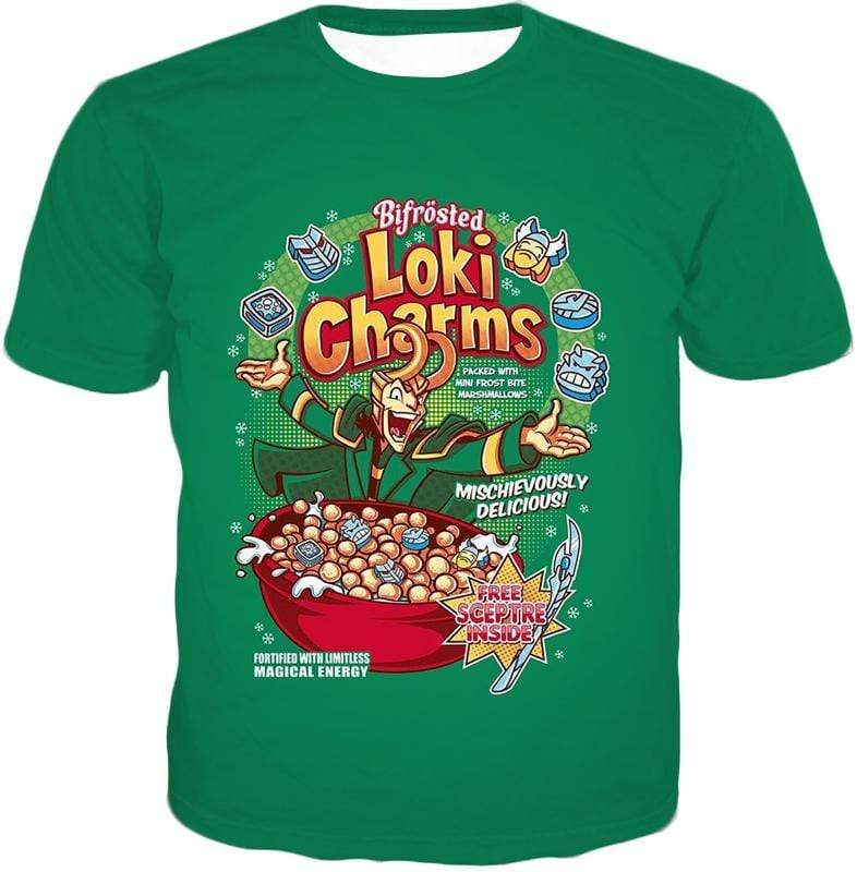 OtakuForm-OP Hoodie T-Shirt / XXS Funny Lokis Cornflakes Advertisement Green Hoodie