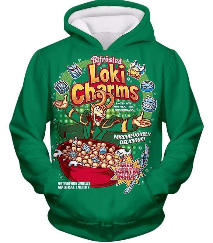 OtakuForm-OP Sweatshirt Hoodie / XXS Funny Lokis Cornflakes Advertisement Green Sweatshirt