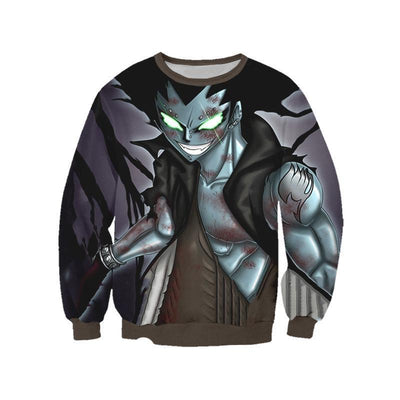 Fairytail Sweatshirt XXS Gajeel Shadow Iron Dragon Sweatshirt - Fairy Tail 3D Printed Sweatshirt