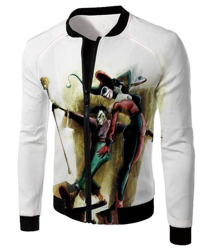OtakuForm-OP Sweatshirt Jacket / XXS Gothams King and Queen Joker and Harley Awesome White Sweatshirt