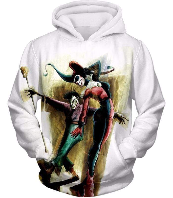 OtakuForm-OP Sweatshirt Hoodie / XXS Gothams King and Queen Joker and Harley Awesome White Sweatshirt