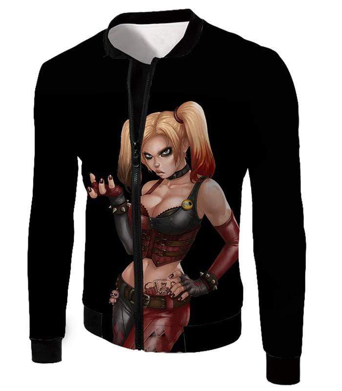 OtakuForm-OP Sweatshirt Jacket / XXS Harley Quinn HD Graphic Black Sweatshirt