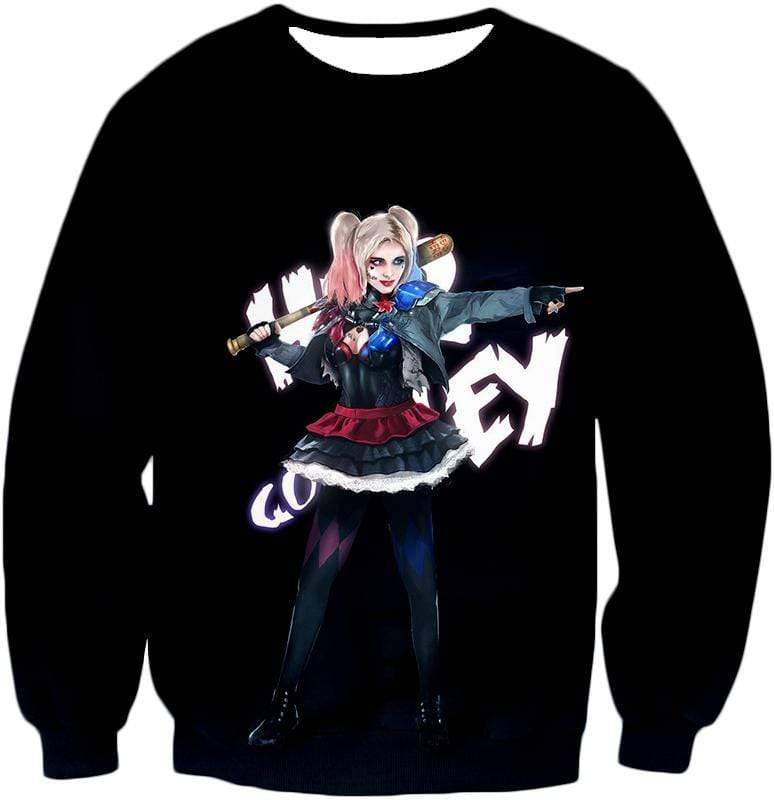 OtakuForm-OP Sweatshirt Sweatshirt / XXS Hottest DC Villain Harley Quinn Promo HD Black Sweatshirt