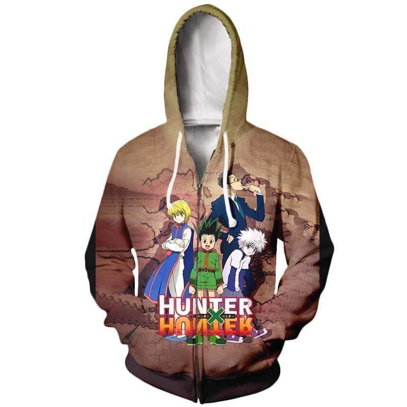 Hunter x Hunter Zip Up Hoodie XXS Hunter x Hunter Hoodie - HXH Team  Group 3D Graphic Zip Up Hoodie Jacket