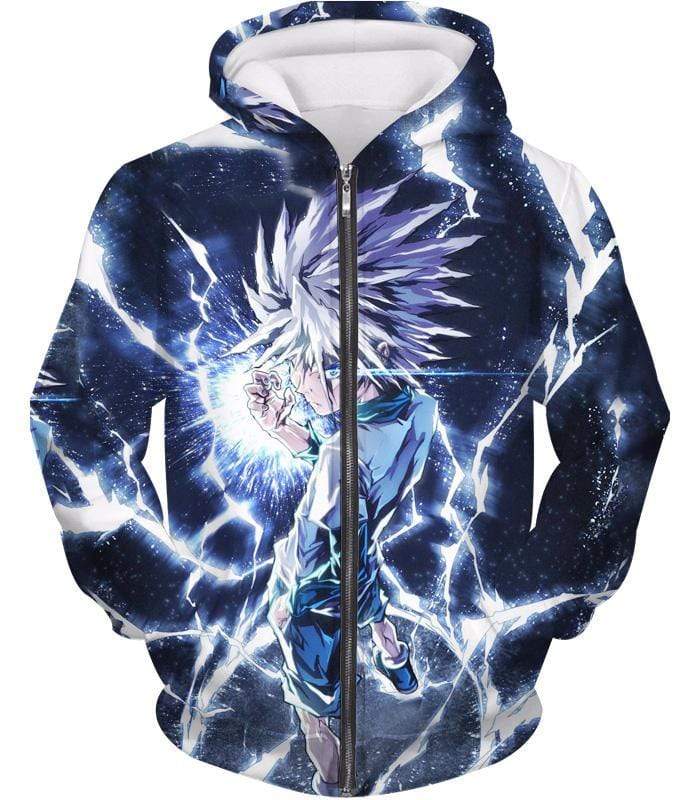 OtakuForm-OP Sweatshirt Zip Up Hoodie / XXS Hunter X Hunter Killua Zoldyck Lightning Sweatshirt - HXH 3D Sweatshirts And Clothing Sweatshirt