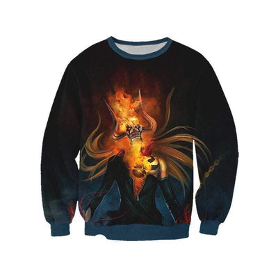 OtakuForm-Bleach Sweatshirt XXS Ichigo Hollow Fire Sweatshirt - Bleach 3D Printed Sweatshirt