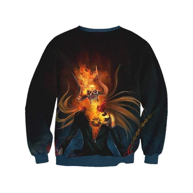 OtakuForm-Bleach Sweatshirt XXS Ichigo Hollow Fire Sweatshirt - Bleach 3D Printed Sweatshirt