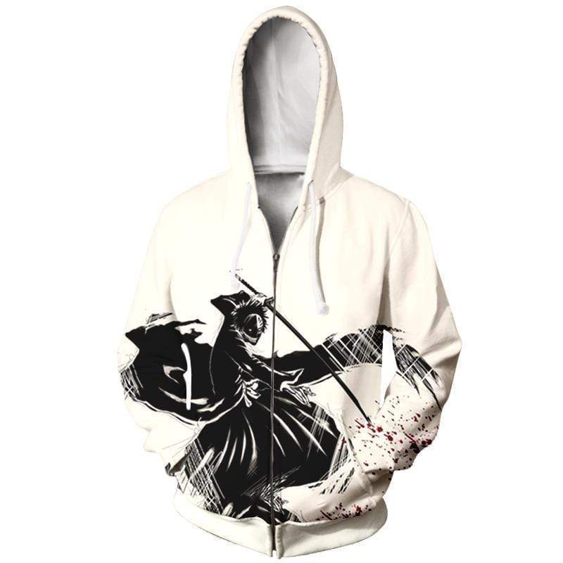 OtakuForm-Bleach Zip Up Hoodie XXS Kenpachi Zaraki Sketch Work Impressive Zip Up Hoodie - Bleach Jacket Hoodie