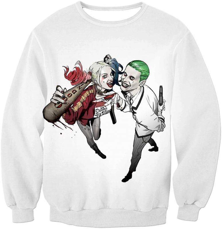 OtakuForm-OP Sweatshirt Sweatshirt / XXS King and Queen of Gotham City Cool Harley Quinn X Joker Awesome White Sweatshirt