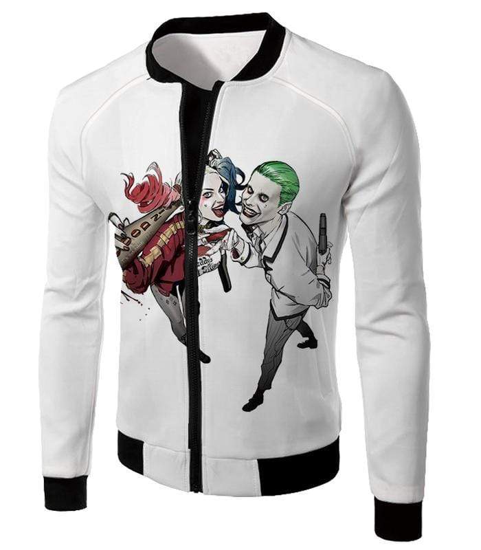 OtakuForm-OP Sweatshirt Jacket / XXS King and Queen of Gotham City Cool Harley Quinn X Joker Awesome White Sweatshirt