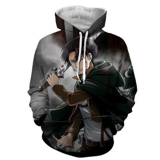 Attack On Titan Hoodie XXS Levi Ackerman "I'll Do All The Cutting" 3D Hoodie - AOT Attack on Titan Hoodie