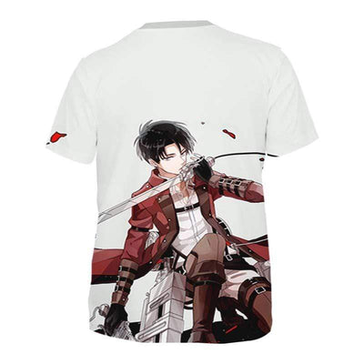 Attack On Titan T-Shirt S Levi Doing an Epic Pose T-Shirt - Attack On Titan 3D T-Shirt