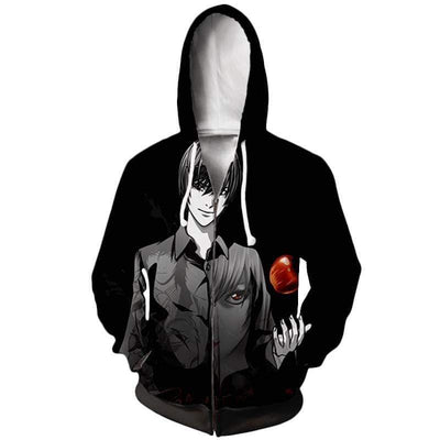 Death Note Zip Up Hoodie XXS Light and Darkness Zip Up Hoodie - Death Note Apparel Jacket Hoodie