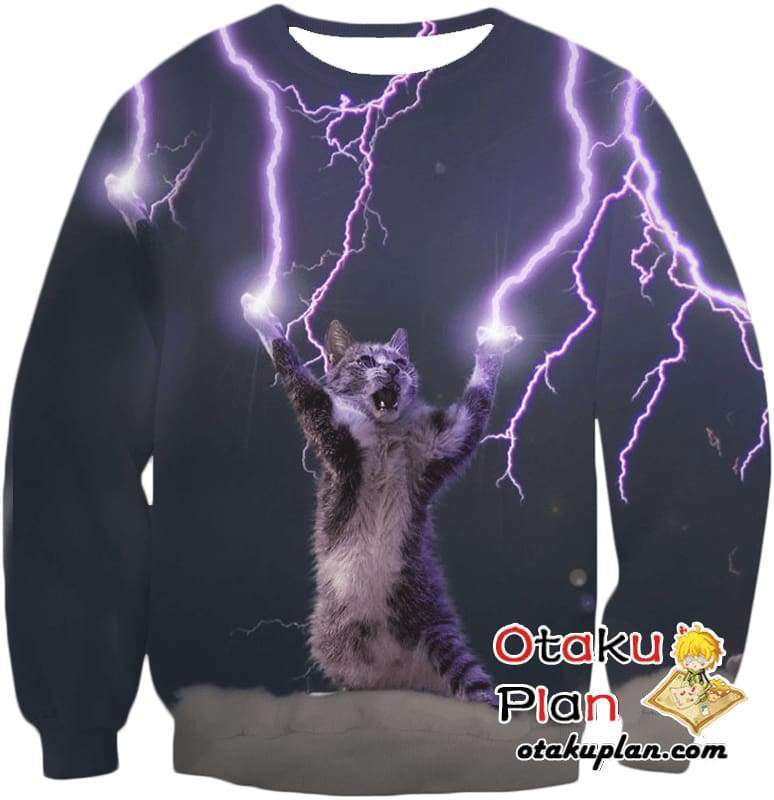 OtakuForm-OP Sweatshirt Sweatshirt / XXS Lightning Cat Sweatshirt