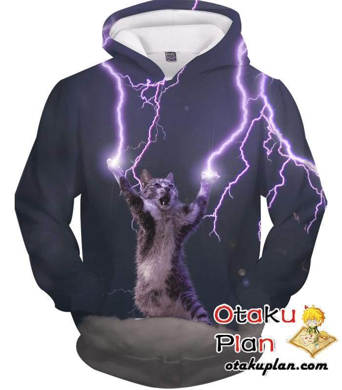 OtakuForm-OP Sweatshirt Hoodie / XXS Lightning Cat Sweatshirt