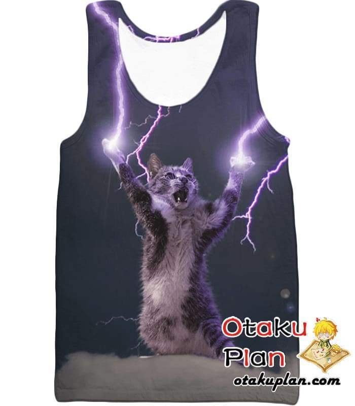 OtakuForm-OP Sweatshirt Tank Top / XXS Lightning Cat Sweatshirt