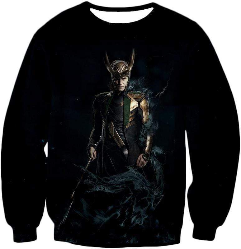 OtakuForm-OP Hoodie Sweatshirt / XXS Loki Odinson the Asgardian Cool Black Action Hoodie