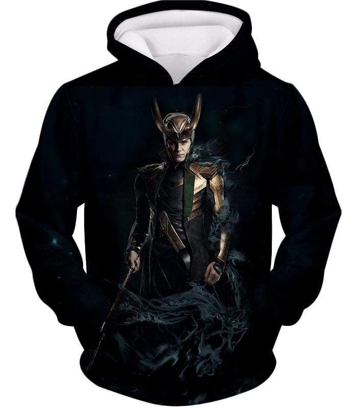 OtakuForm-OP Sweatshirt Hoodie / XXS Loki Odinson the Asgardian Cool Black Action Sweatshirt