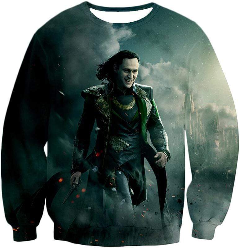 OtakuForm-OP Sweatshirt Sweatshirt / XXS Loki Odinson the War Criminal Avengers Promo Action Sweatshirt